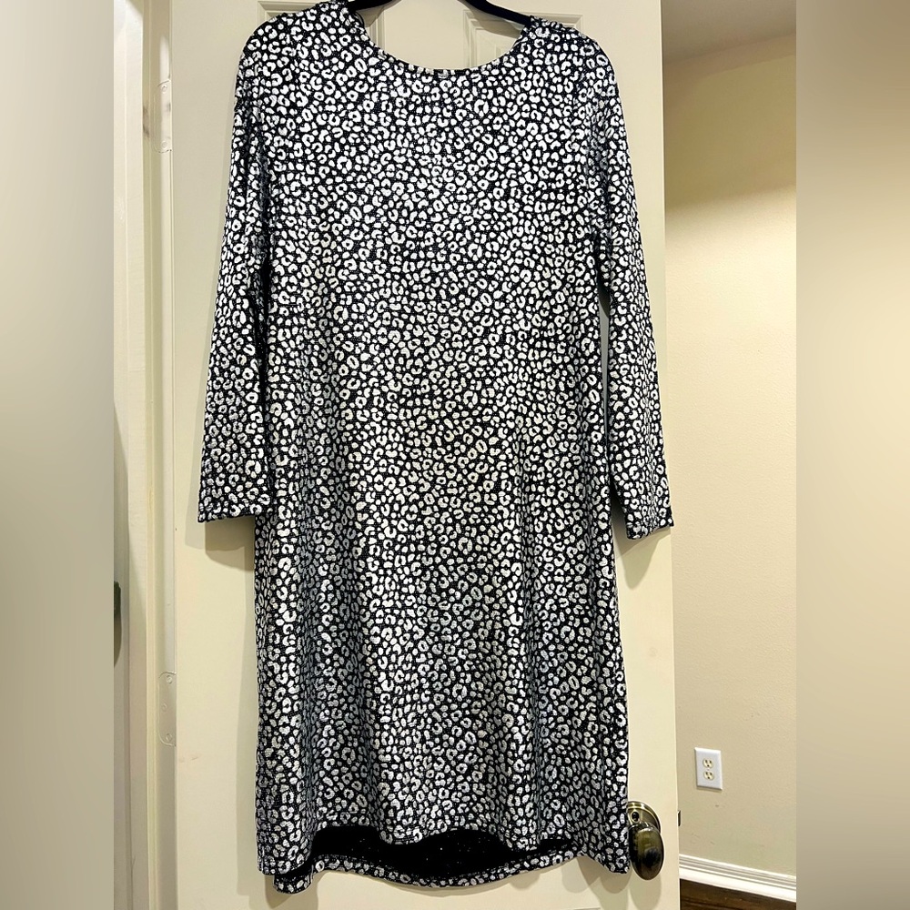 Silver and black dress with some shimmer!